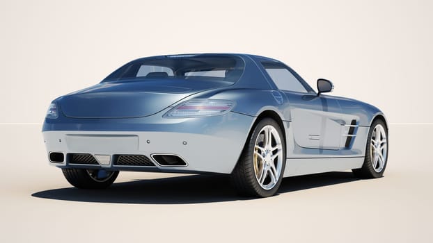Sport supercar on a light background, the bright sunlight