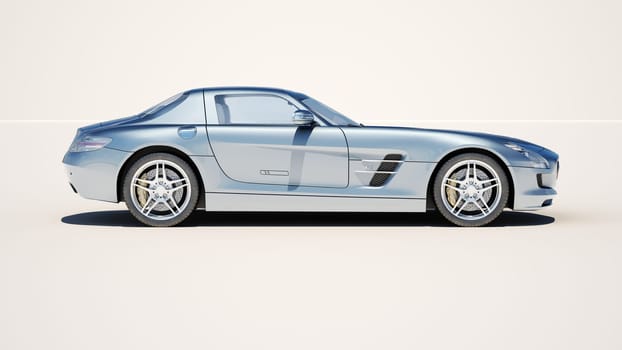 Sport supercar on a light background, the bright sunlight