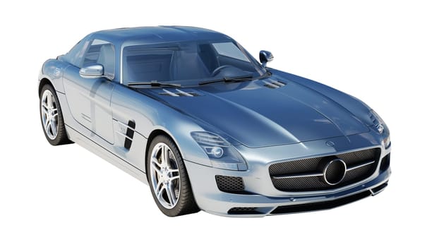 Sport supercar isolated on a light background, the bright sunlight