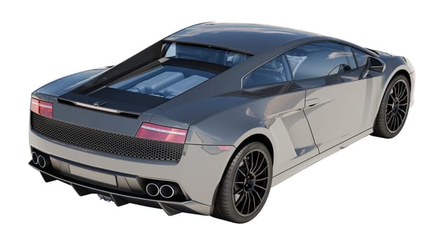 Sport supercar isolated on a light background, the bright sunlight