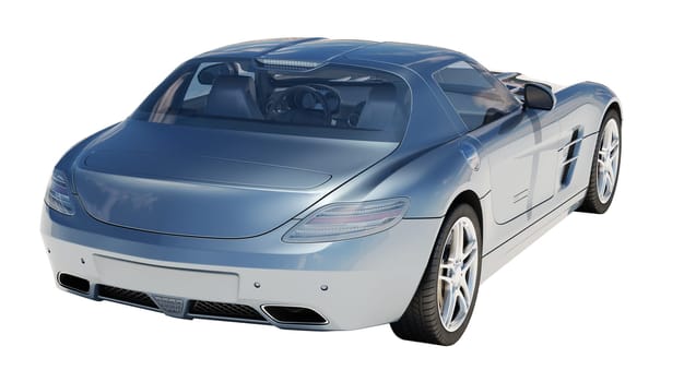 Sport supercar isolated on a light background, the bright sunlight