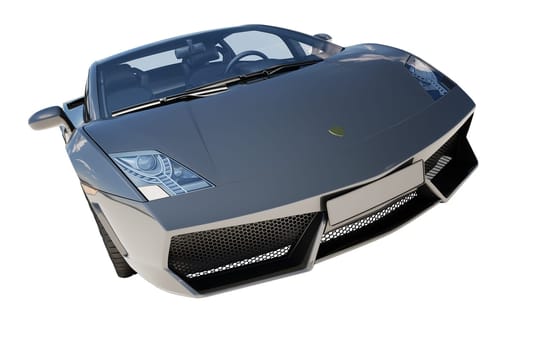 Sport supercar isolated on a light background, the bright sunlight