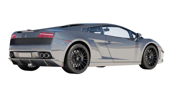 Sport supercar isolated on a light background, the bright sunlight