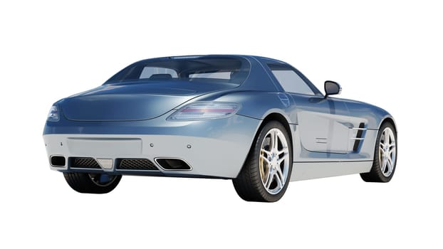 Sport supercar isolated on a light background, the bright sunlight