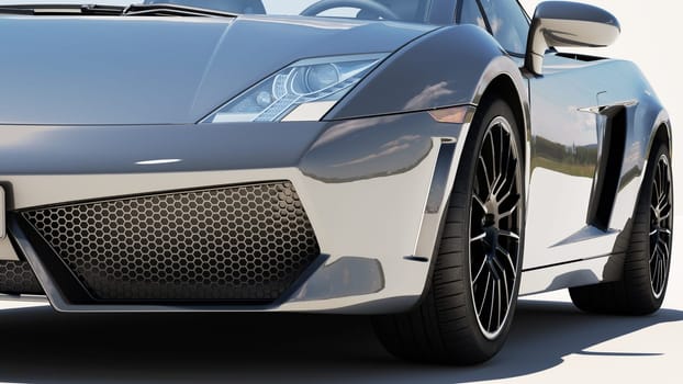 Sport supercar on a light background, the bright sunlight