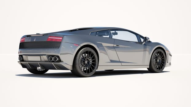 Sport supercar on a light background, the bright sunlight