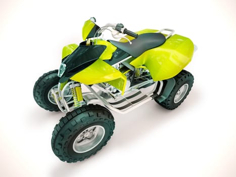 Sports quad bike on a light background