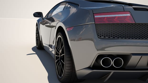 Sport supercar on a light background, the bright sunlight