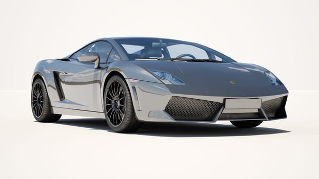 Sport supercar on a light background, the bright sunlight