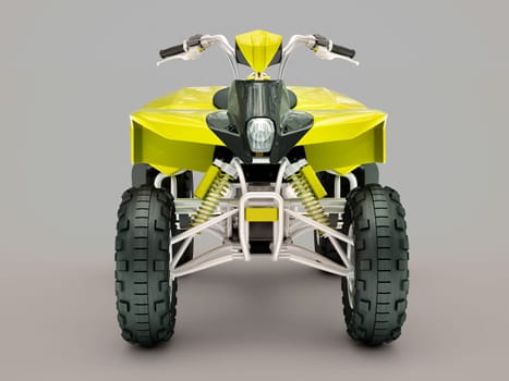 Sports quad bike on a grey background