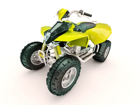 Sports quad bike on a light background