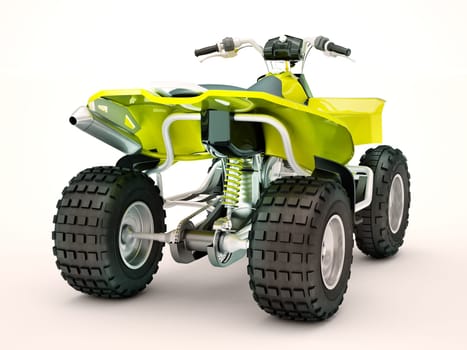 Sports quad bike on a light background