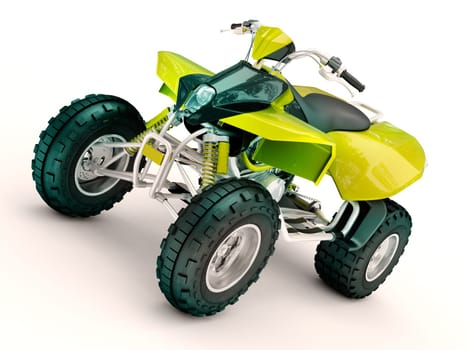 Sports quad bike on a light background