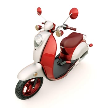 Modern classic scooter on a light background