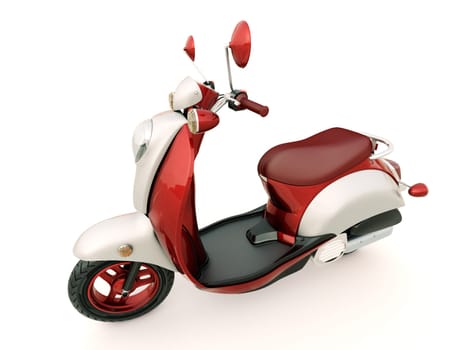 Modern classic scooter on a light background
