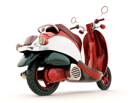 Modern classic scooter on a light background