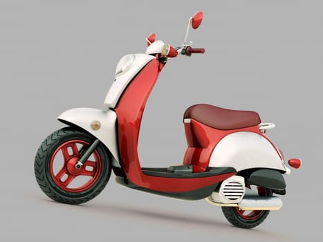 Modern classic scooter on a grey background