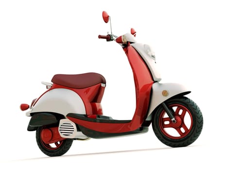 Modern classic scooter on a light background
