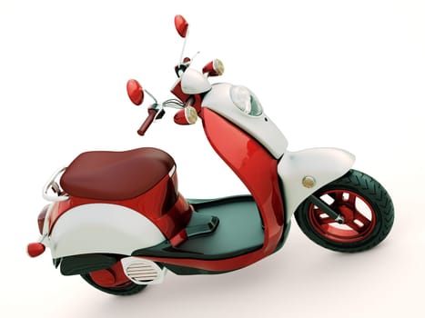 Modern classic scooter on a light background