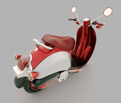 Modern classic scooter on a grey background