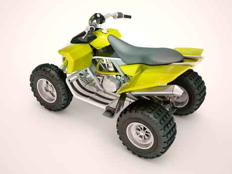 Sports quad bike on a light background