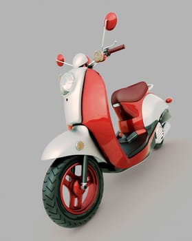 Modern classic scooter on a grey background