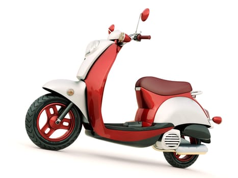 Modern classic scooter on a light background