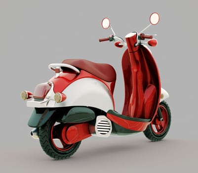 Modern classic scooter on a grey background
