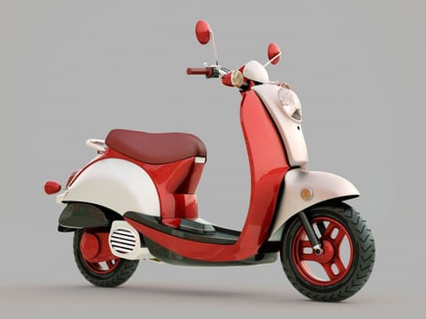 Modern classic scooter on a grey background
