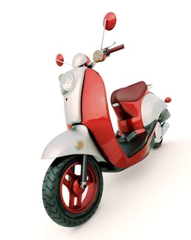 Modern classic scooter on a light background