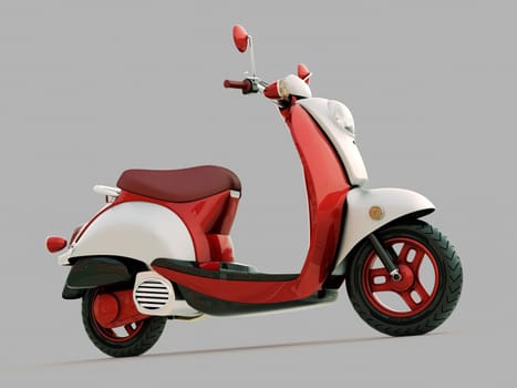 Modern classic scooter on a grey background