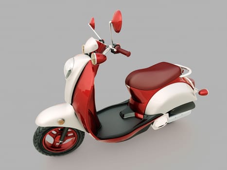 Modern classic scooter on a grey background