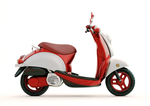 Modern classic scooter on a light background