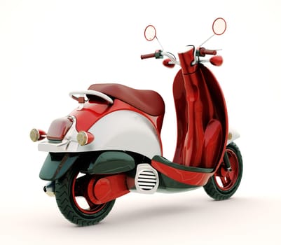 Modern classic scooter on a light background