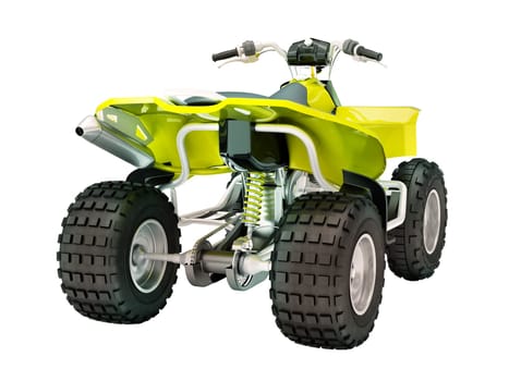Sports quad bike isolated on a light background