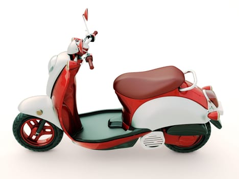 Modern classic scooter on a light background