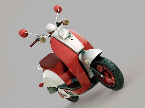 Modern classic scooter on a grey background