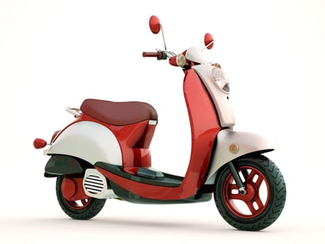 Modern classic scooter on a light background