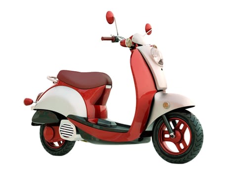 Modern classic scooter isolated on a white background