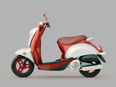 Modern classic scooter on a grey background