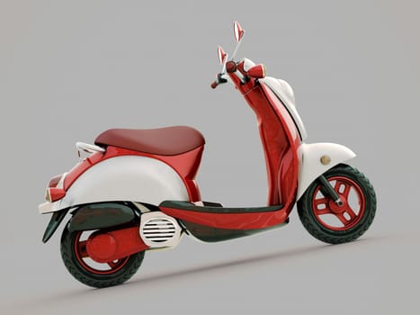 Modern classic scooter on a grey background