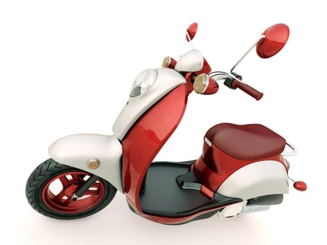 Modern classic scooter on a light background