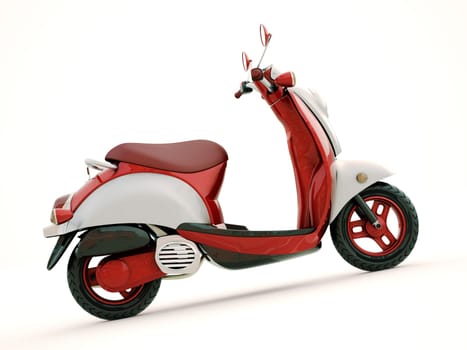 Modern classic scooter on a light background