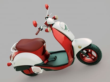 Modern classic scooter on a grey background