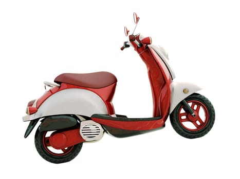 Modern classic scooter isolated on a white background