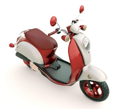 Modern classic scooter on a light background