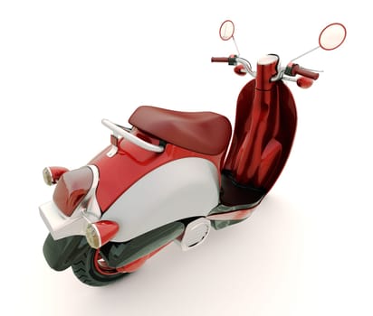Modern classic scooter on a light background