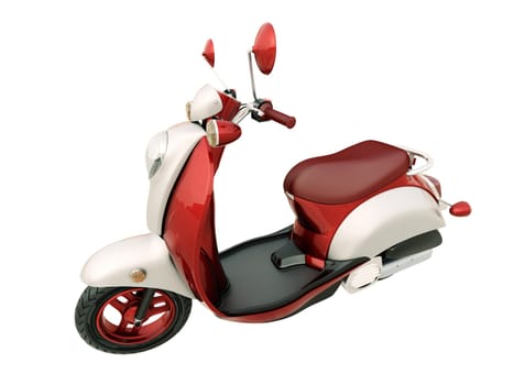 Modern classic scooter isolated on a white background
