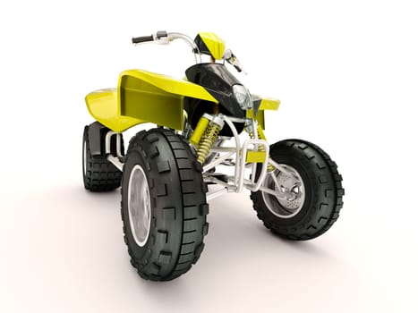 Sports quad bike on a light background