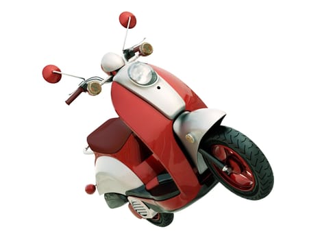 Modern classic scooter isolated on a white background